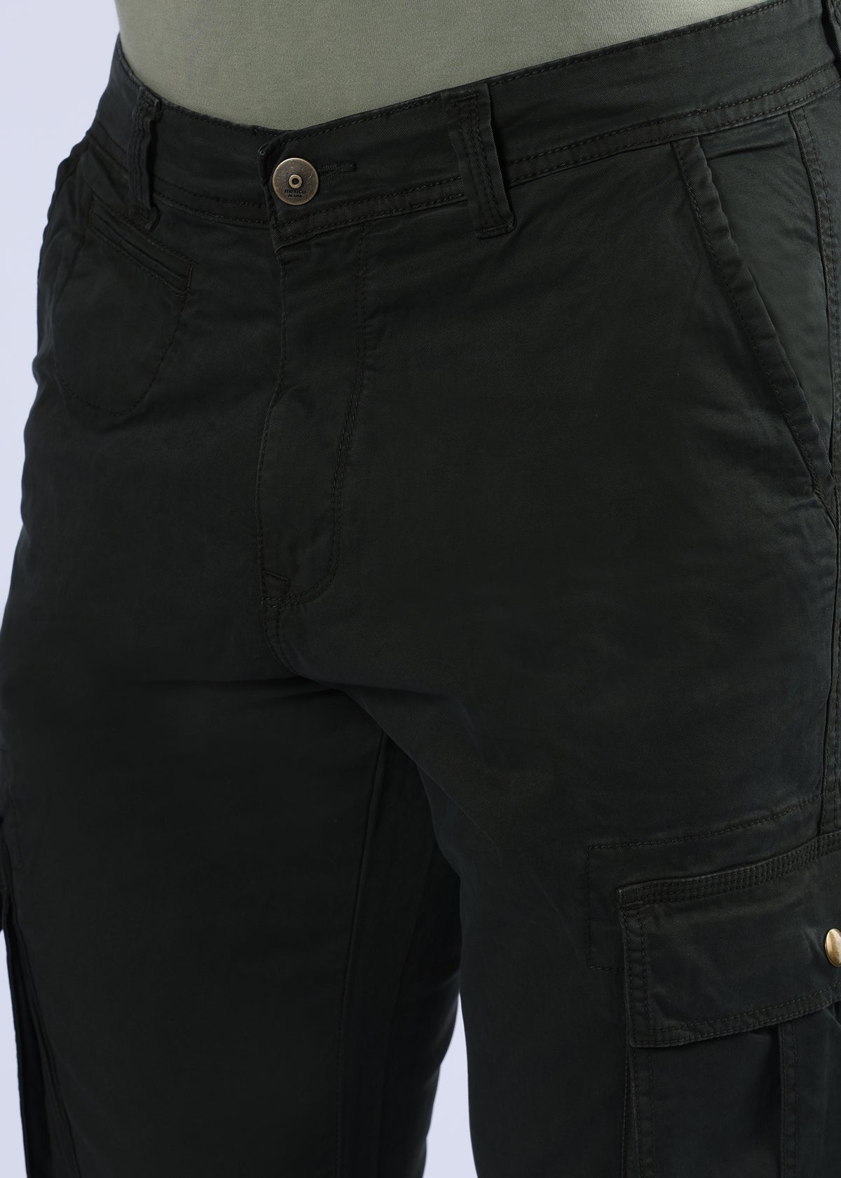 Men's Slim Fit Stretch Green Cargo