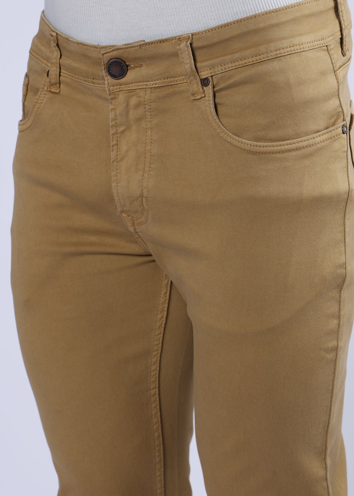 Men's Premium Comfort Fit Stretch Dark Beige Jeans