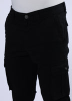 Men's Slim Fit Stretch Black Cargo