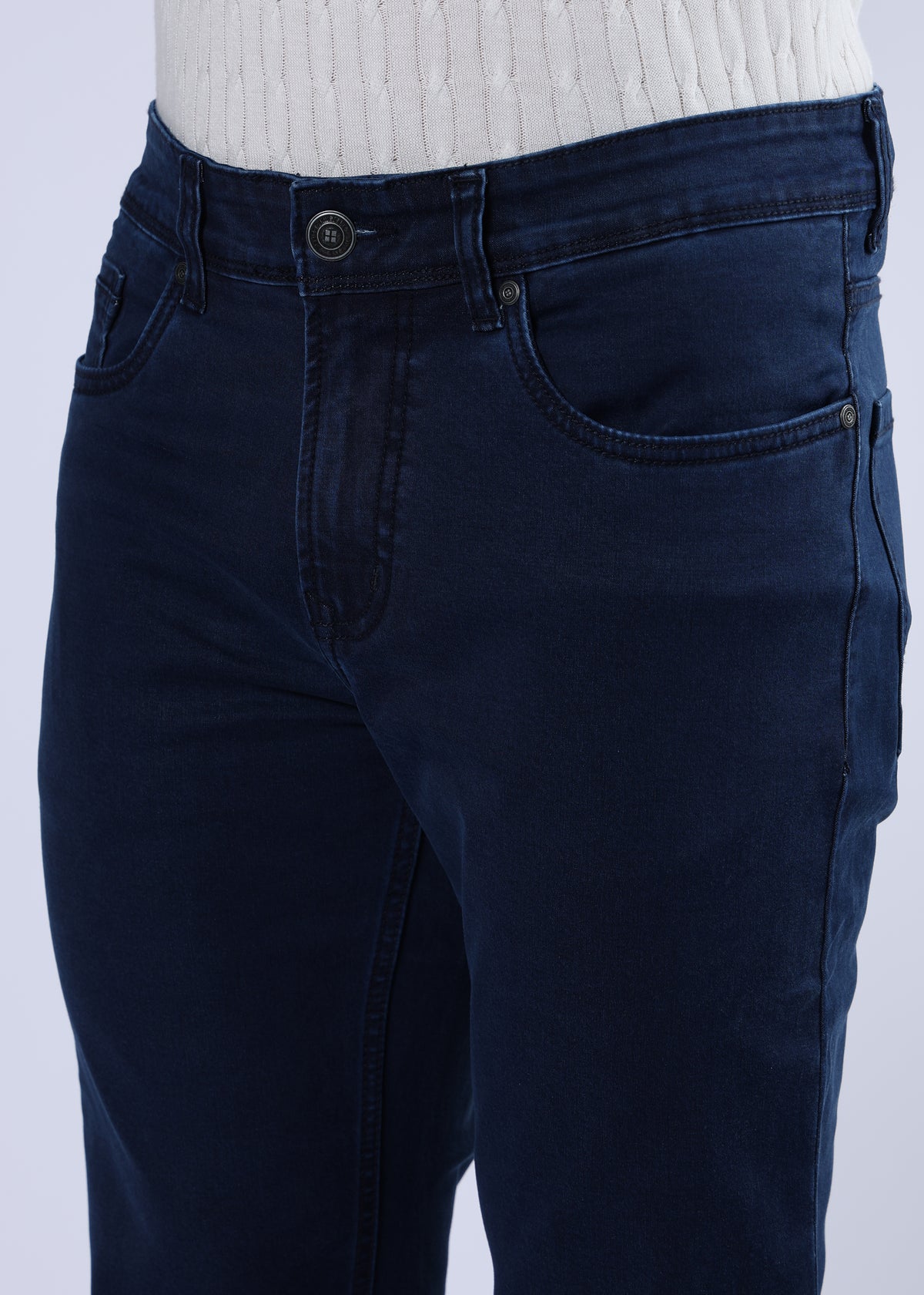 Men's Premium Comfort Fit Stretch Dark Blue Jeans