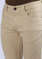 Men's Premium Comfort Fit Stretch Beige Jeans