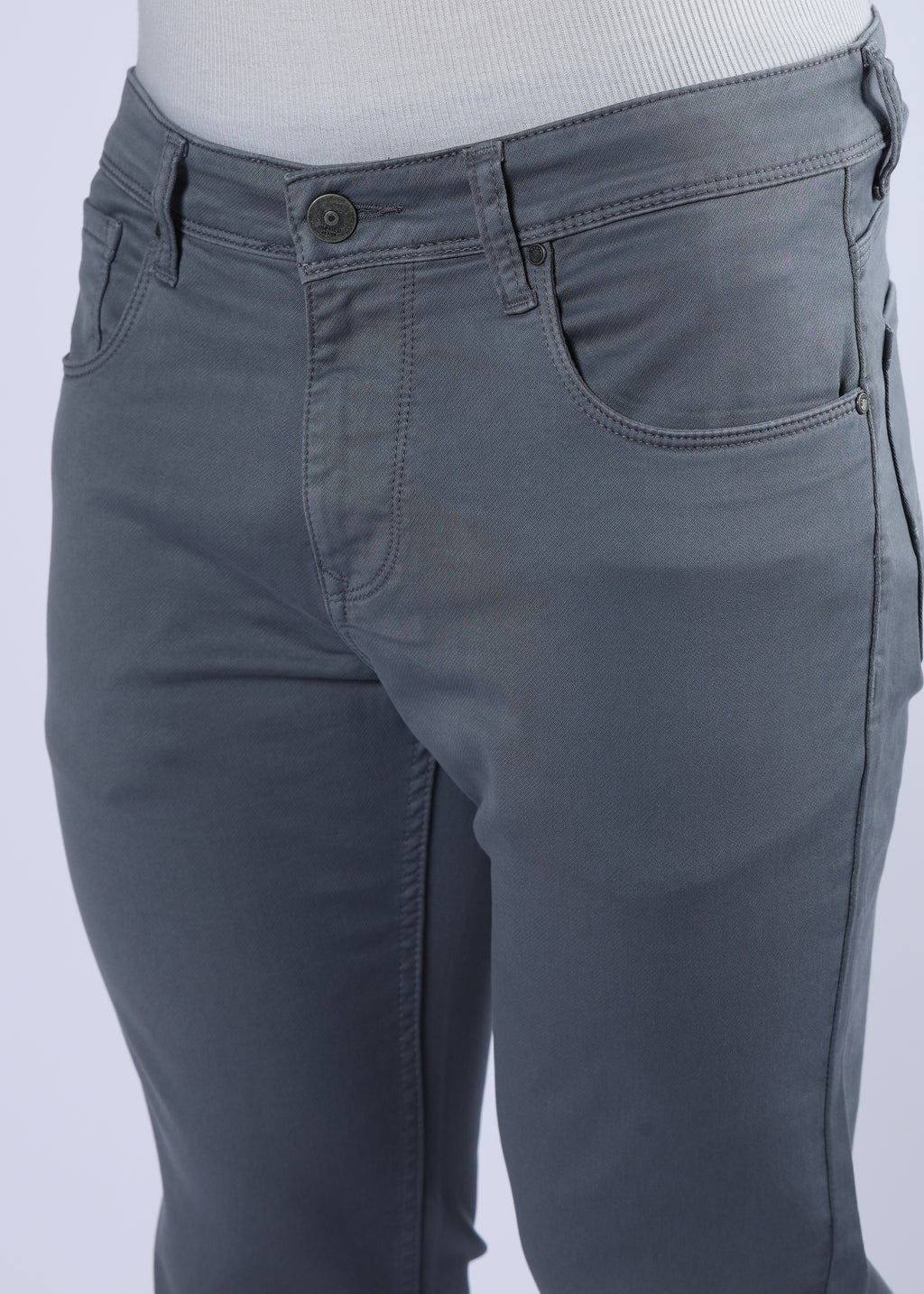 Men's Classic Slim Fit Stretch Grey Jeans