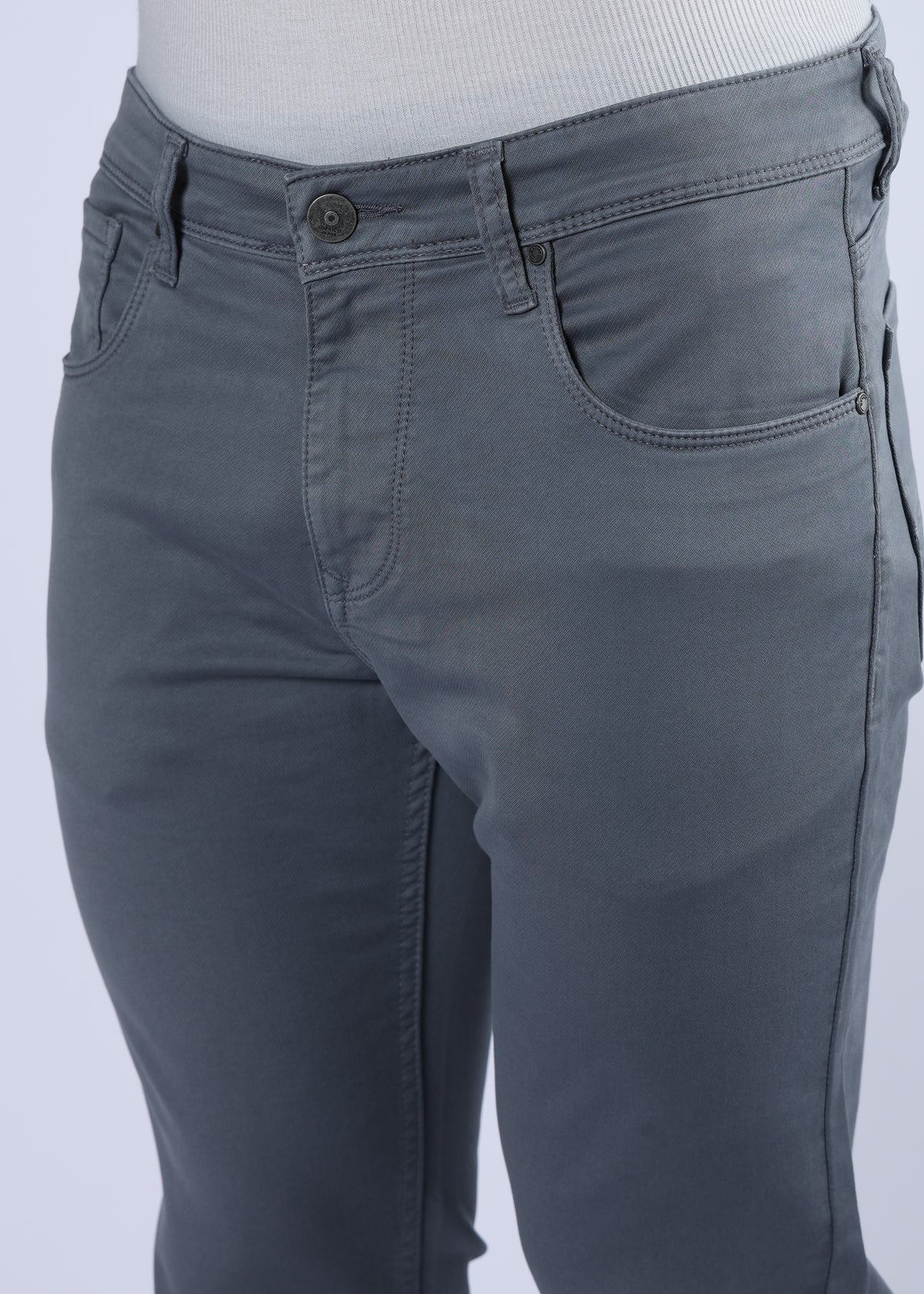 Men's Classic Slim Fit Stretch Grey Jeans