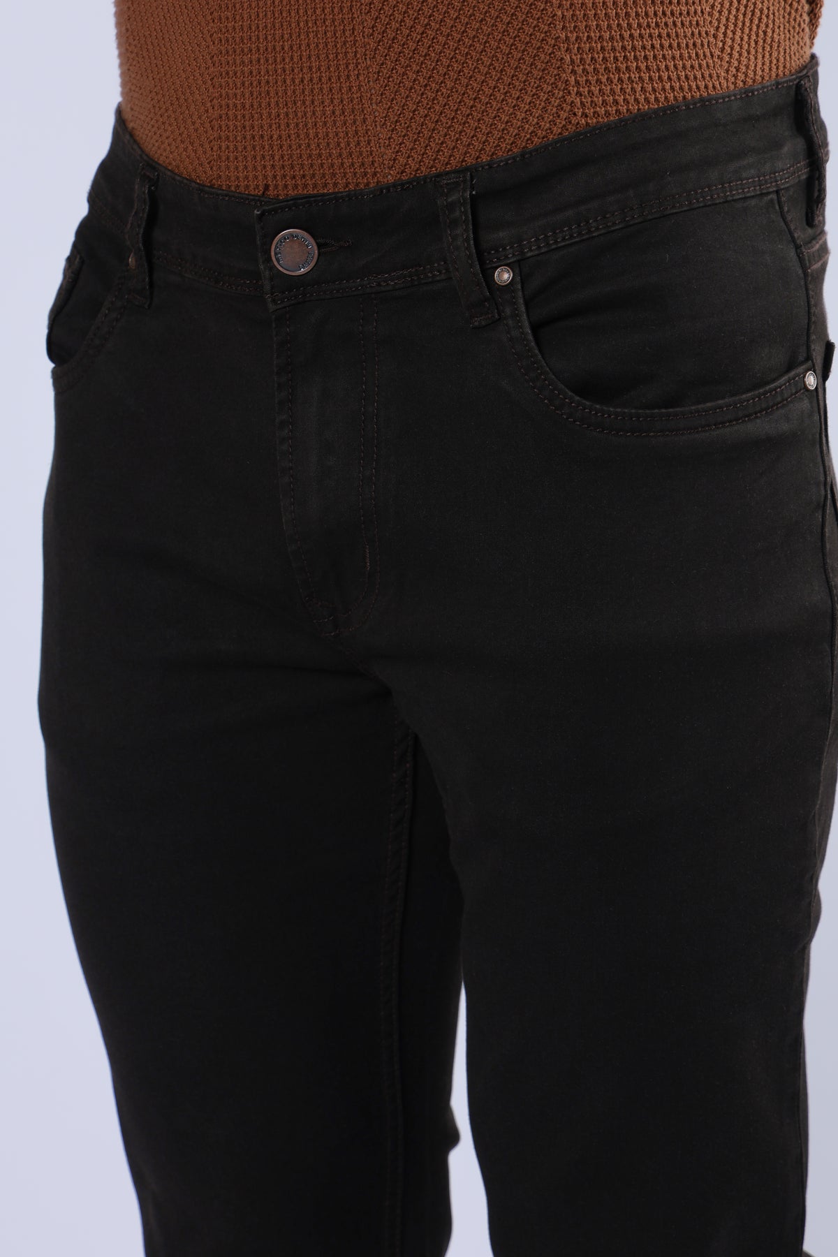 Men's Premium Comfort Fit Stretch Dark Brown Jeans