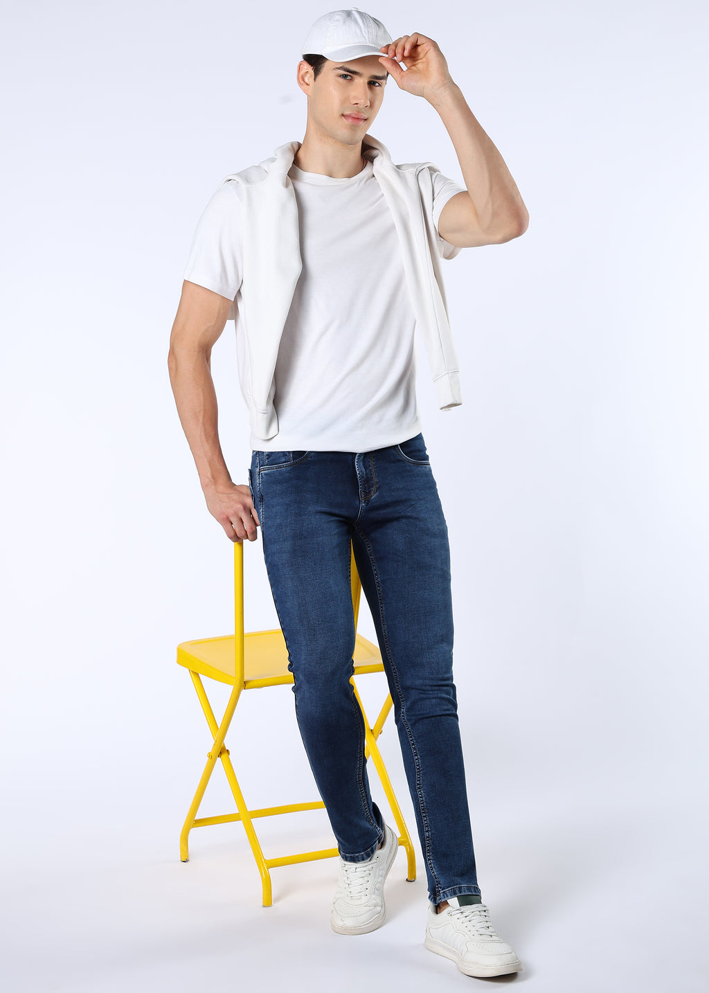 Men's Classic Slim Fit Stretch Med Indigo Jeans