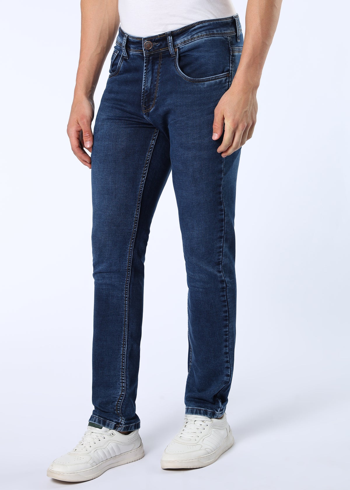 Men's Classic Slim Fit Stretch Med Indigo Jeans