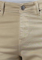 Men's Classic Slim Fit Stretch Beige Jeans