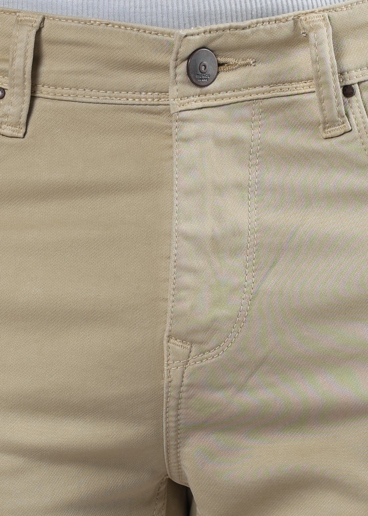 Men's Classic Slim Fit Stretch Beige Jeans