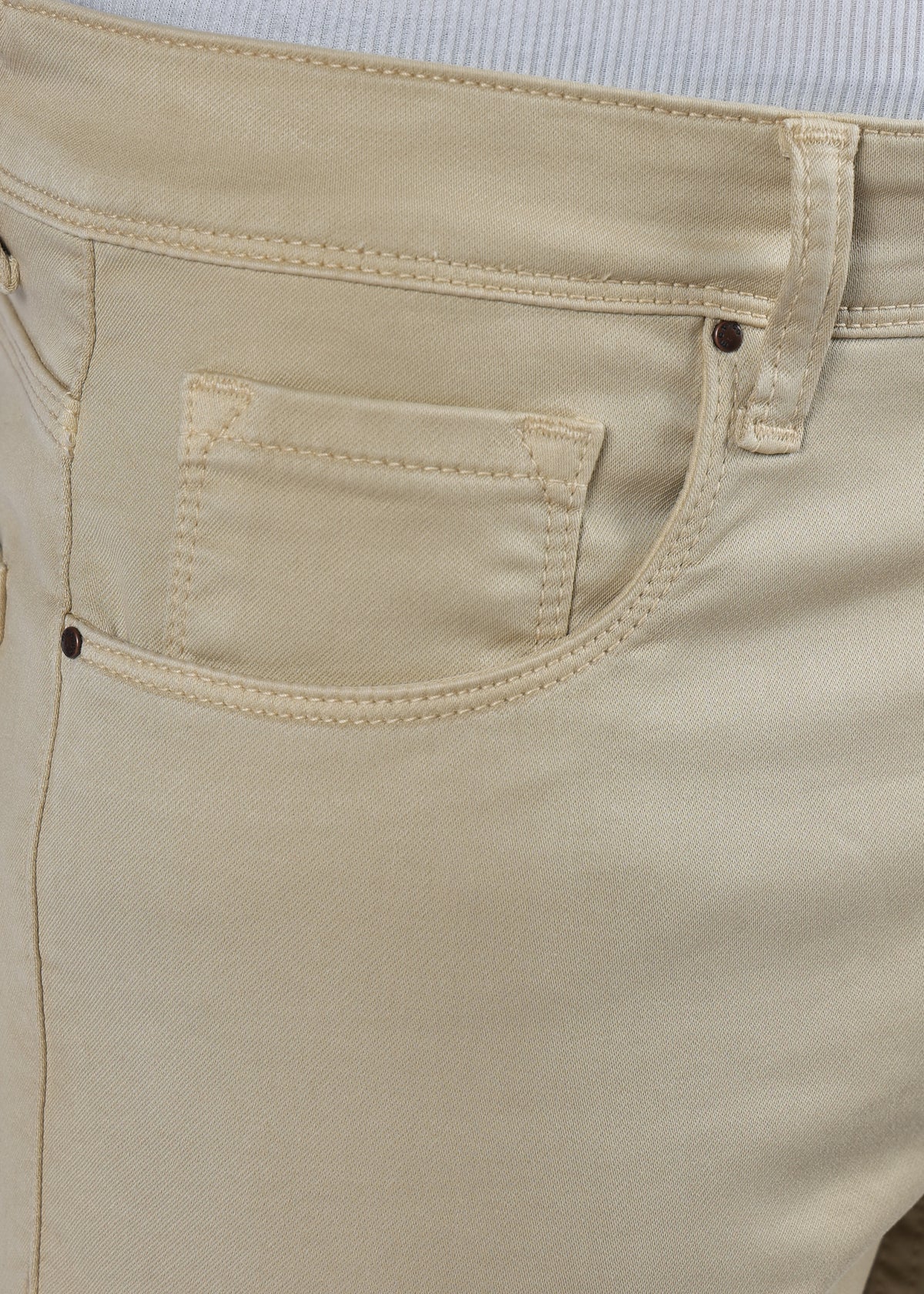 Men's Classic Slim Fit Stretch Beige Jeans