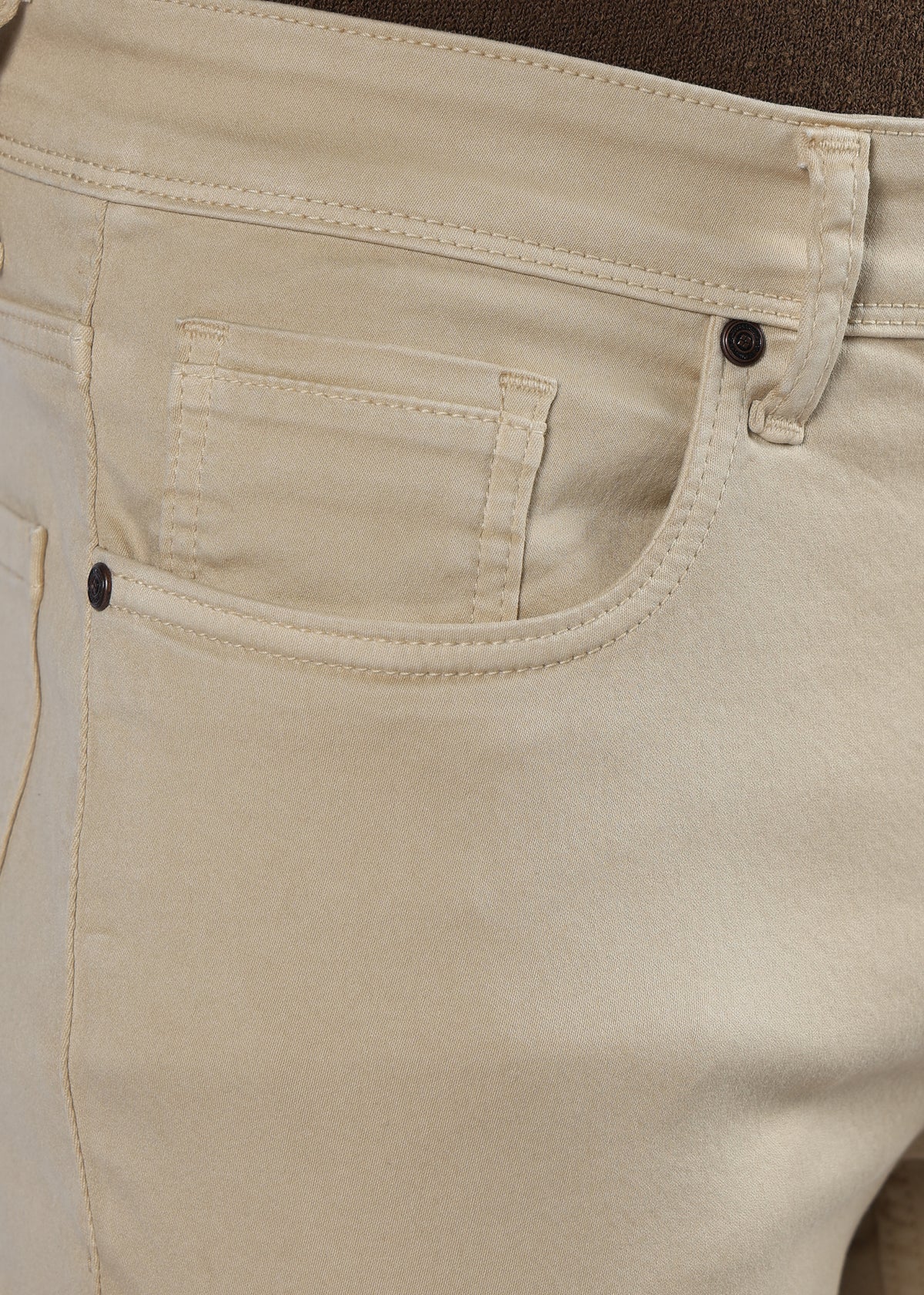 Men's Premium Comfort Fit Stretch Beige Jeans