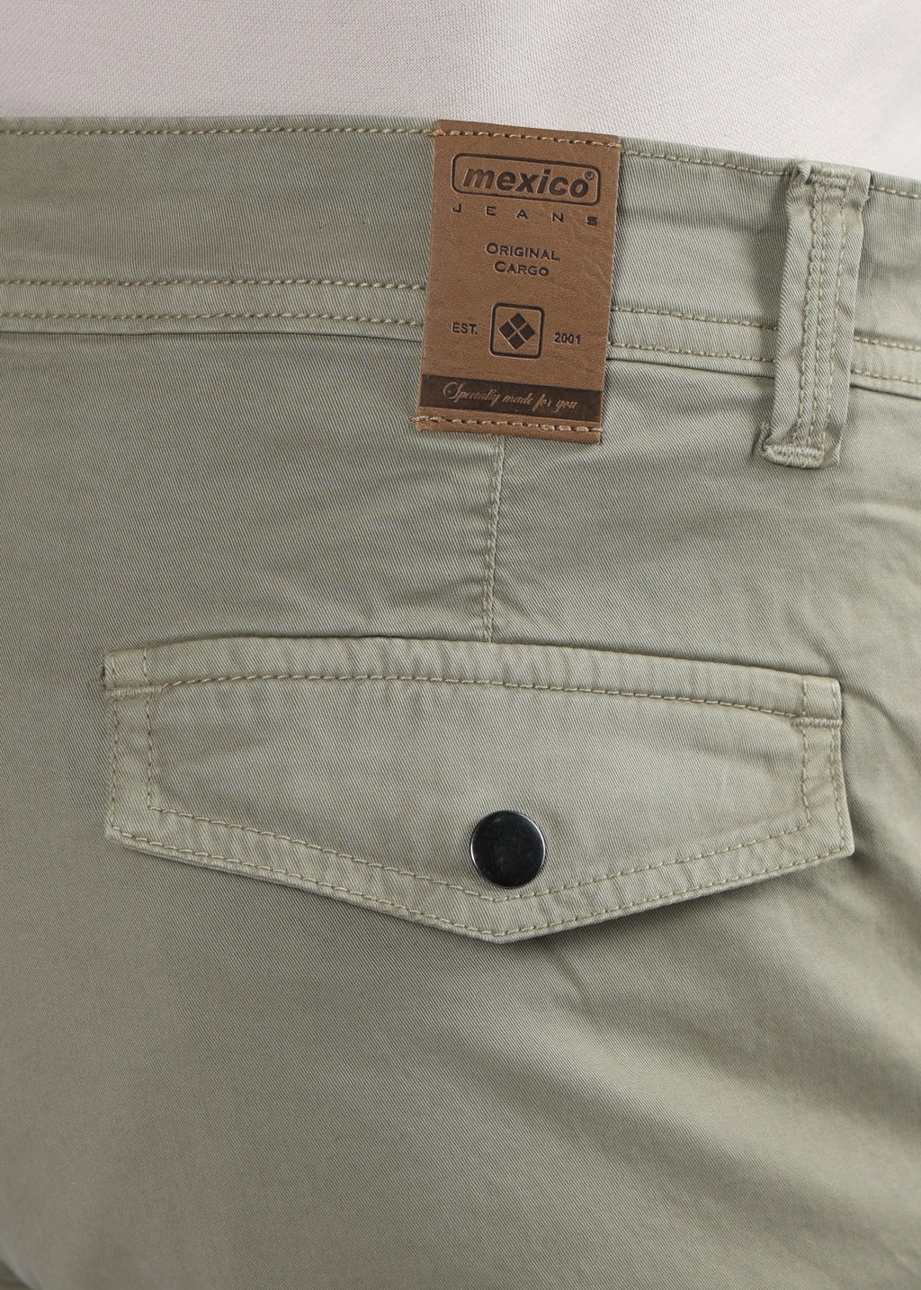 Men's Slim Fit Stretch Olive Khaki Cargo