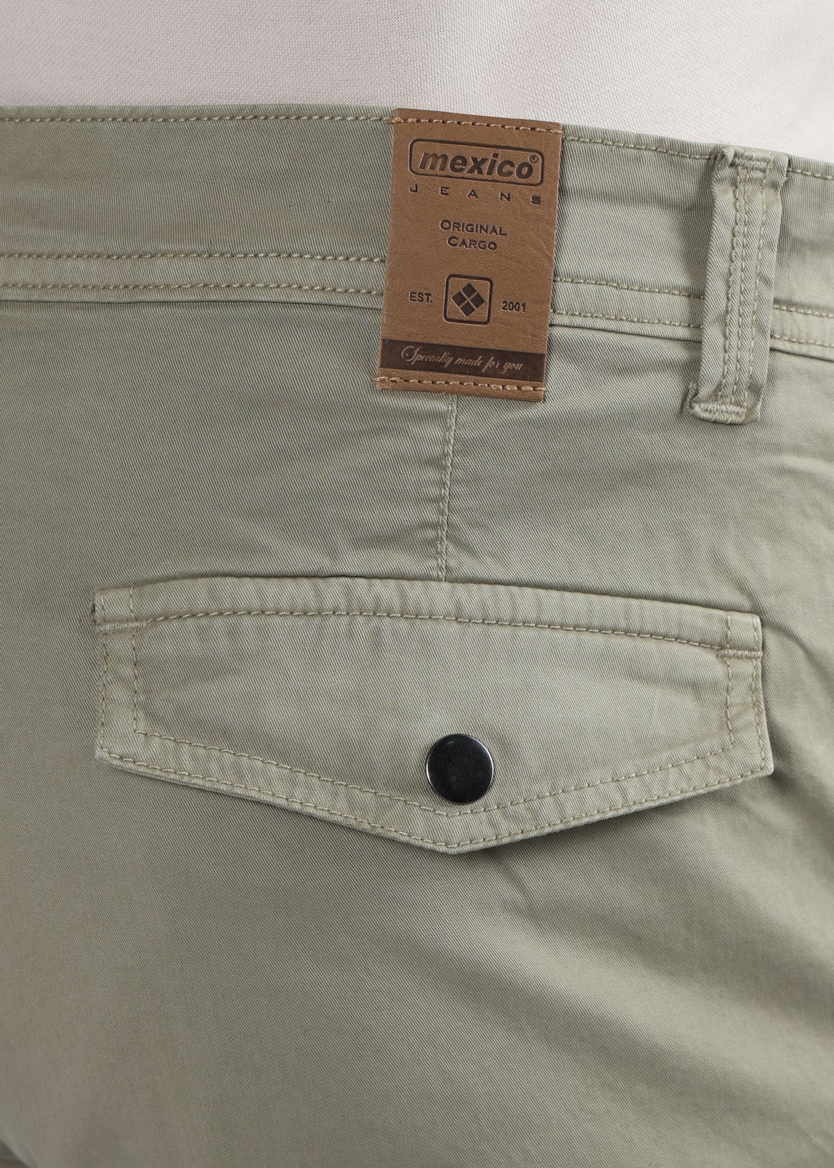 Men's Slim Fit Stretch Olive Khaki Cargo