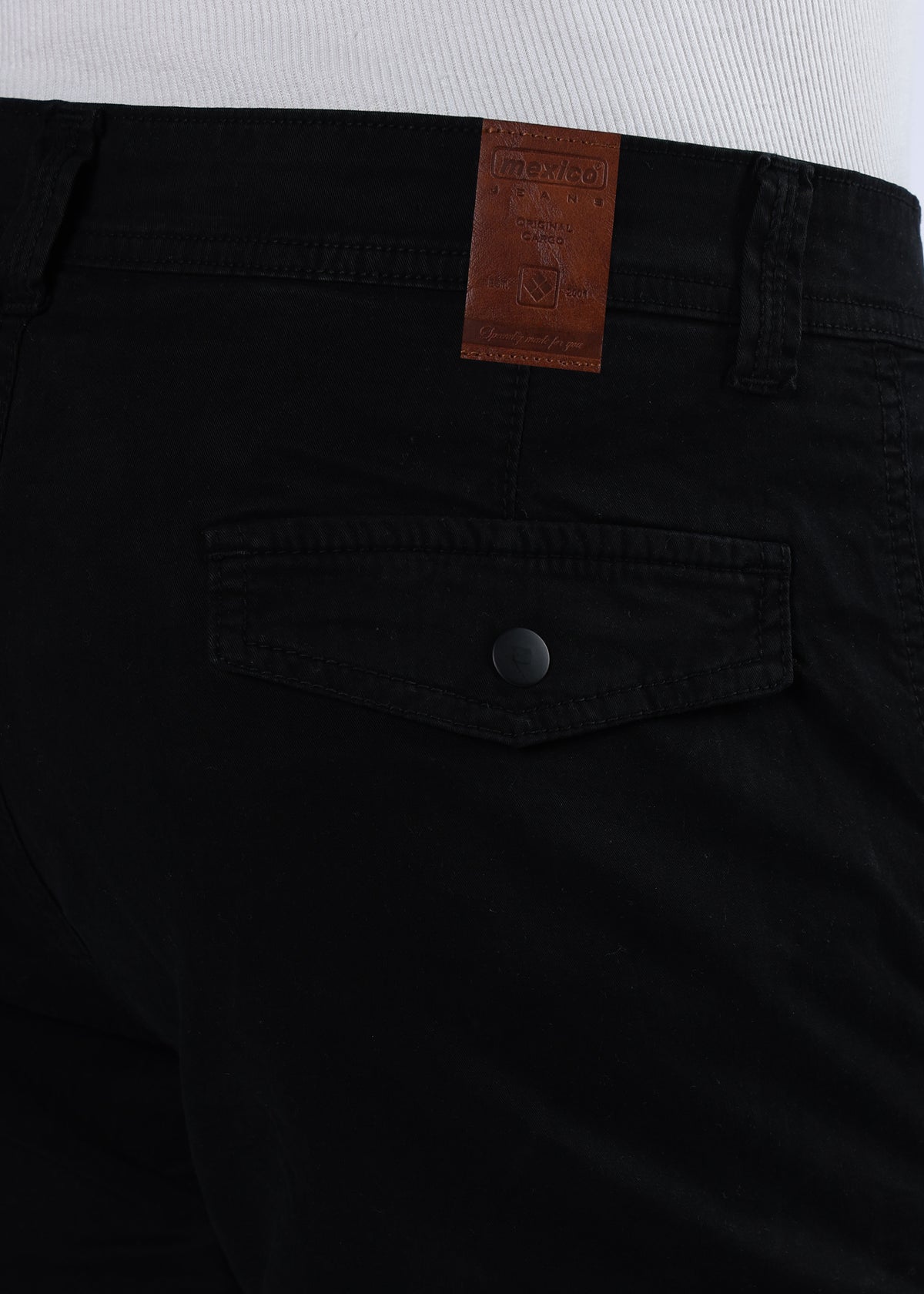 Men's Slim Fit Stretch Black Cargo
