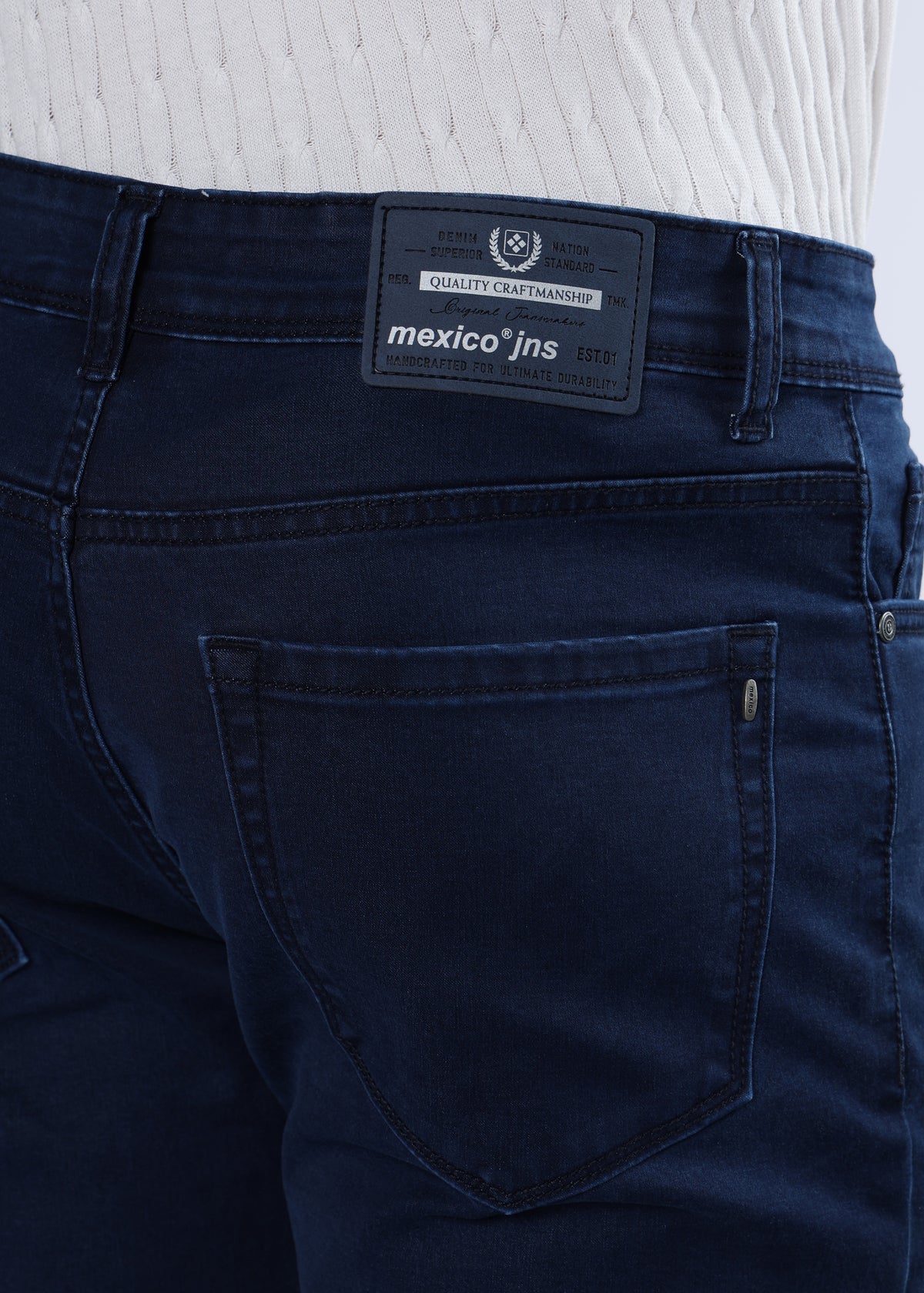 Men's Premium Comfort Fit Stretch Dark Blue Jeans