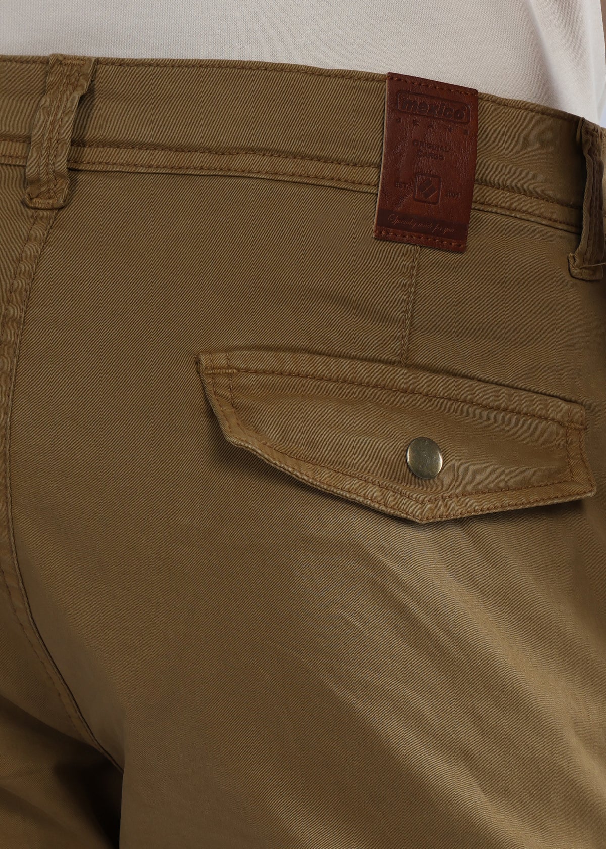 Men's Slim Fit Stretch Dark Beige Cargo