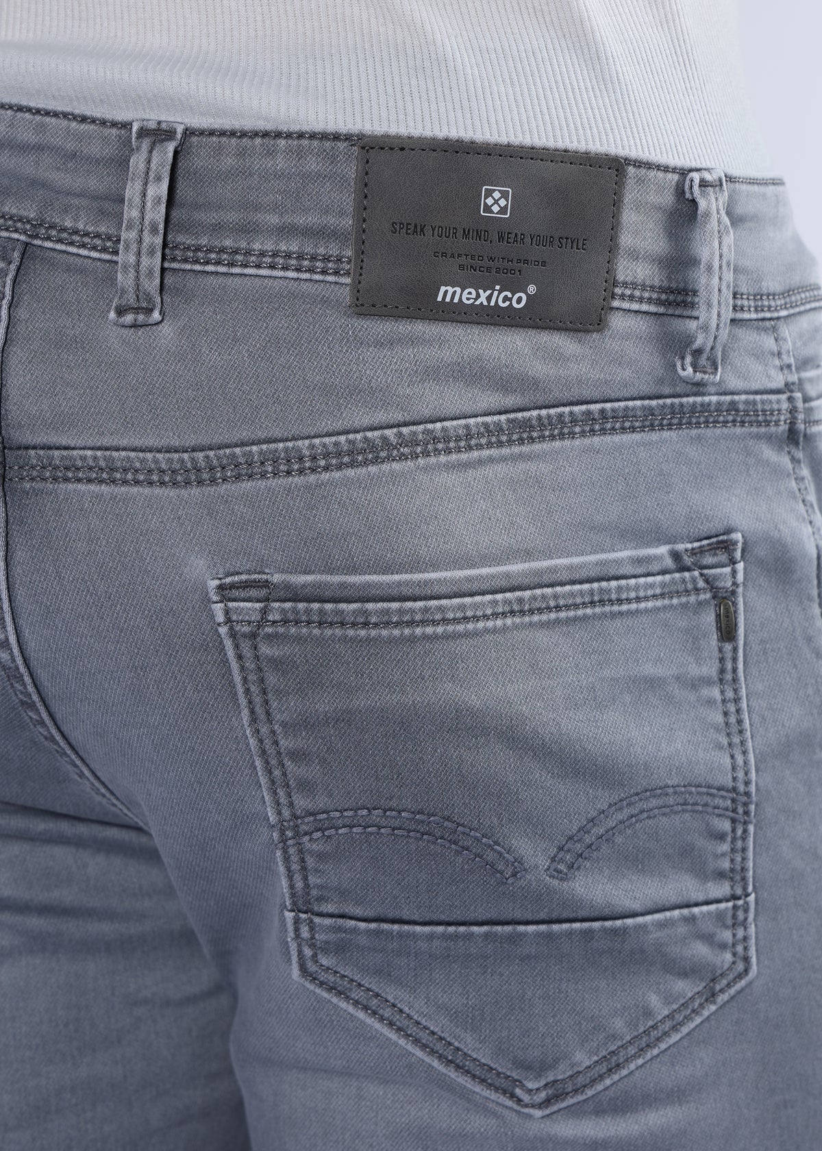 Men's Classic Slim Fit Stretch Med Grey Jeans