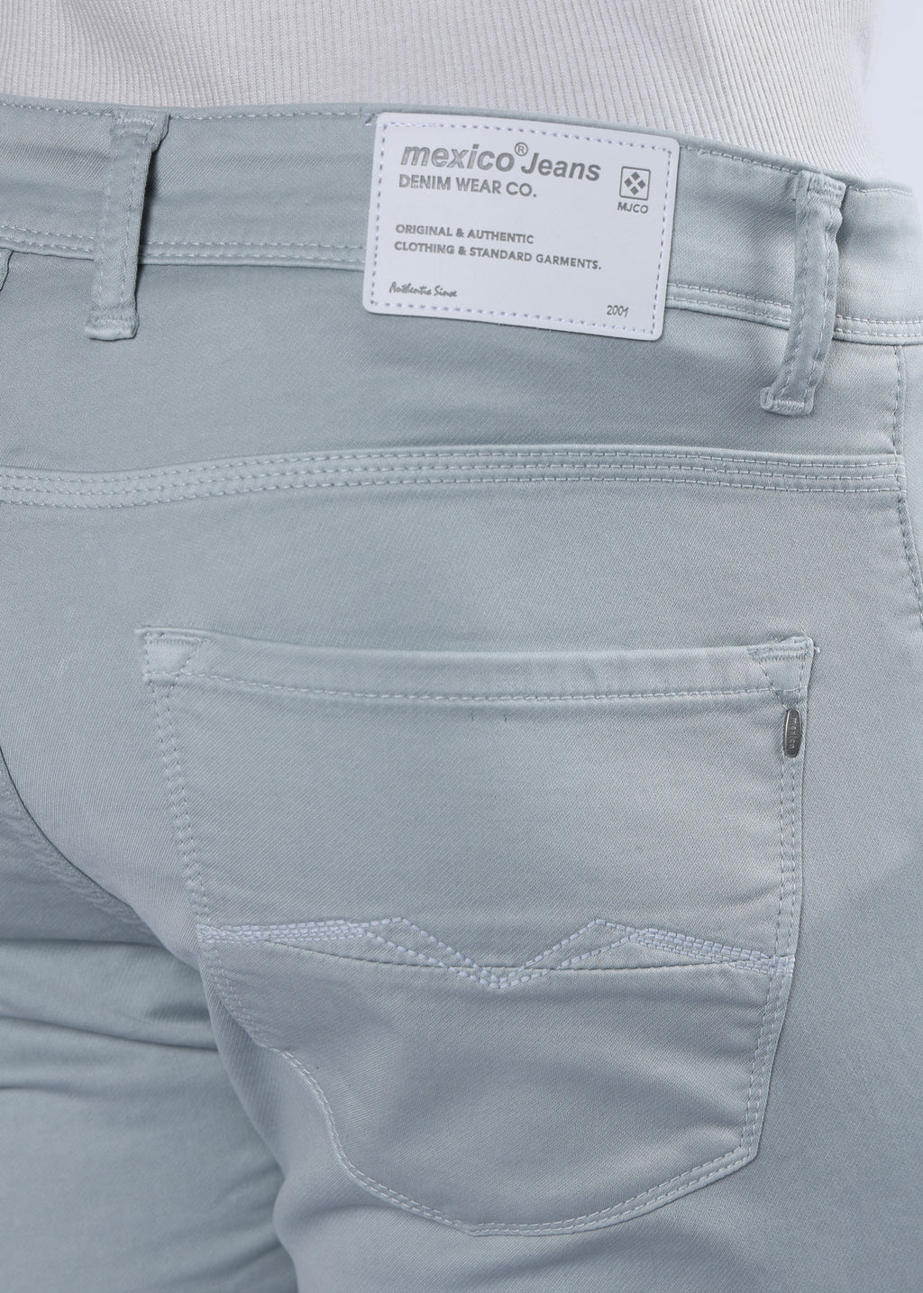 Men's Classic Slim Fit Stretch Light Grey Jeans