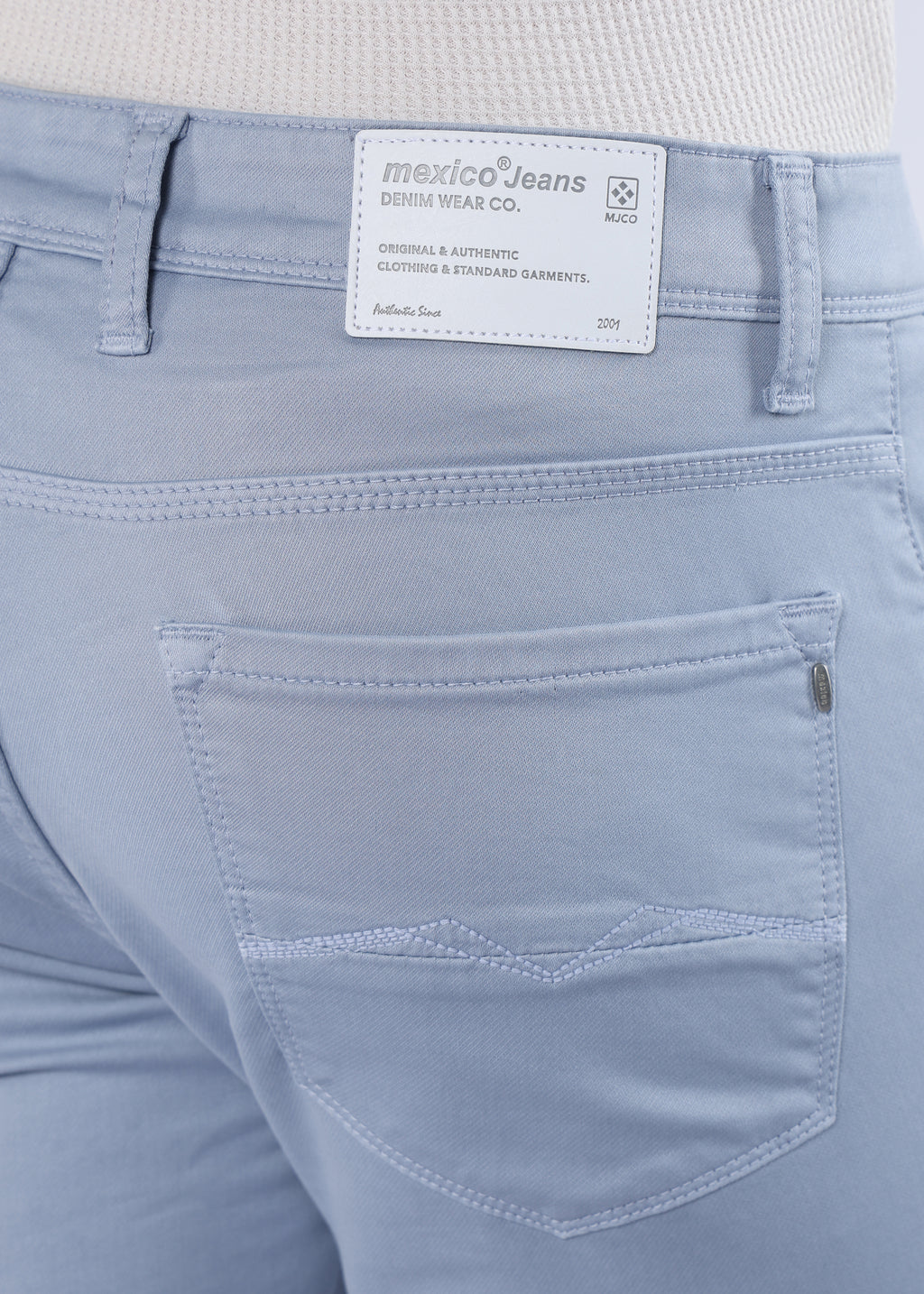 Men's Classic Slim Fit Stretch Ice Blue Jeans