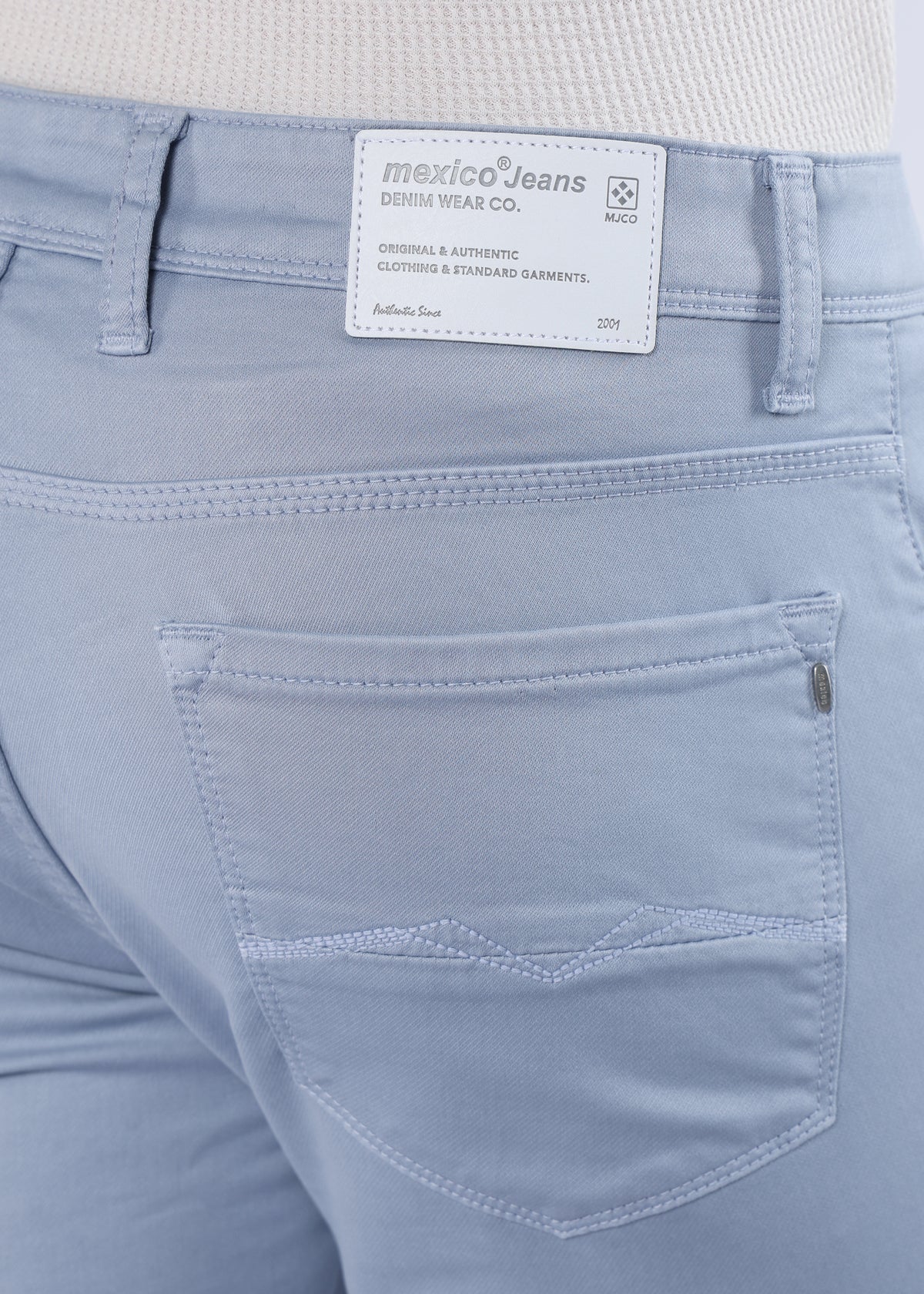 Men's Classic Slim Fit Stretch Ice Blue Jeans