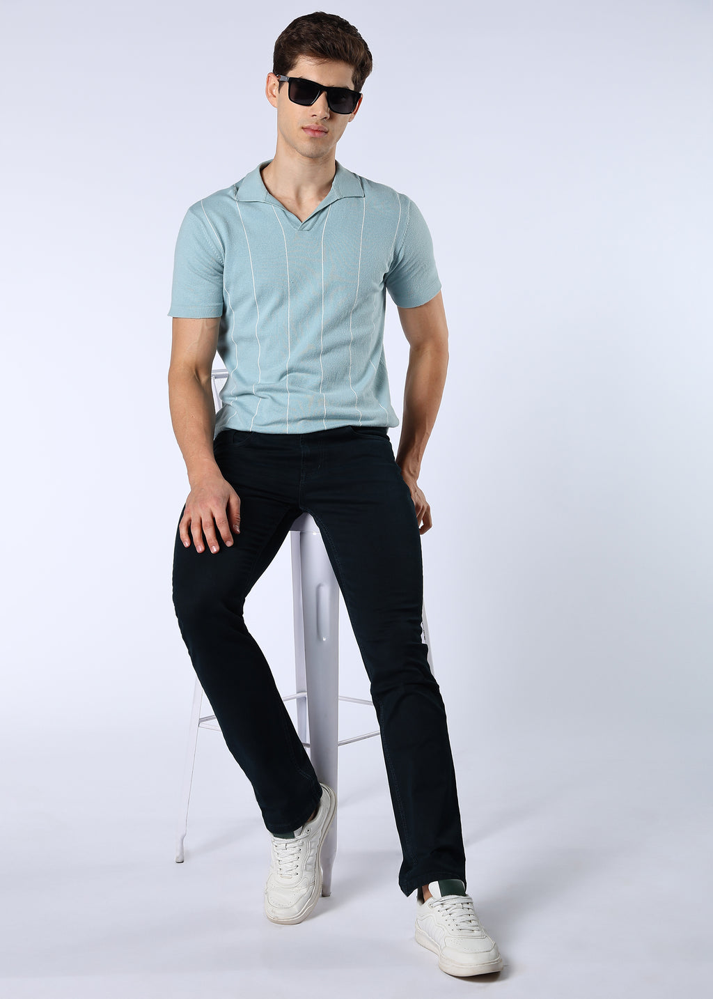 Men's Premium Comfort Fit Stretch Dark Teal Jeans