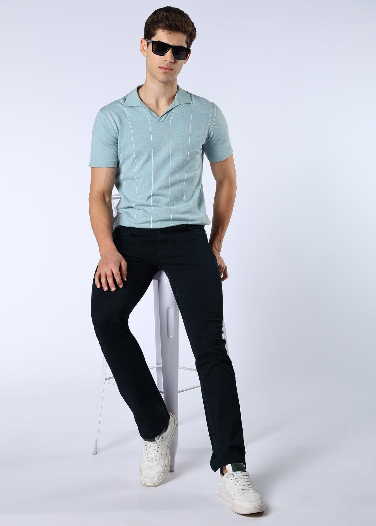 Men's Premium Comfort Fit Stretch Dark Teal Jeans