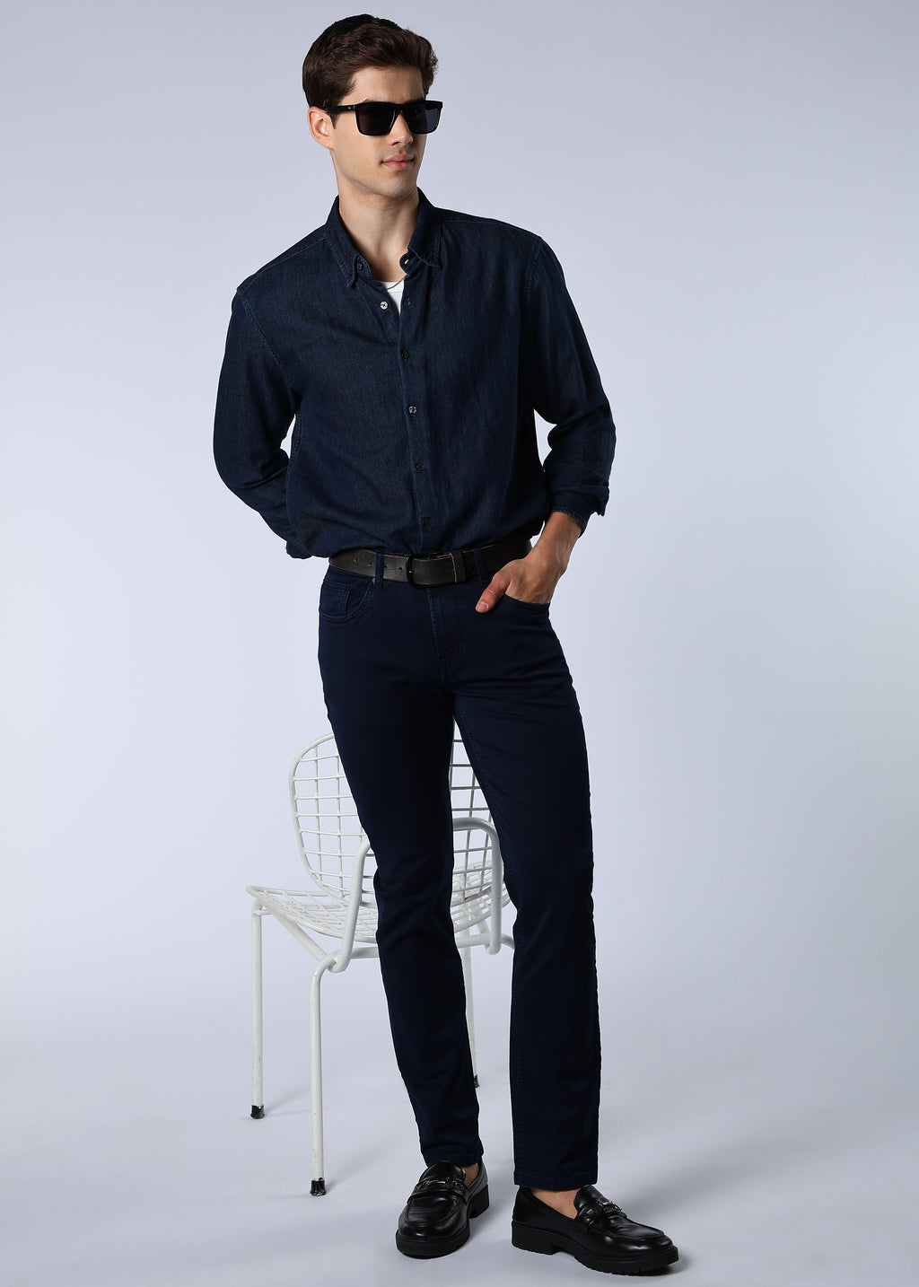 Men's Premium Comfort Fit Stretch Dark Indigo Jeans